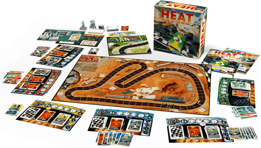 Heat: Pedal to the Metal, Days of Wonder, 2022 — components (image provided by the publisher) — Photo by W Eric Martin on BoardGameGeek