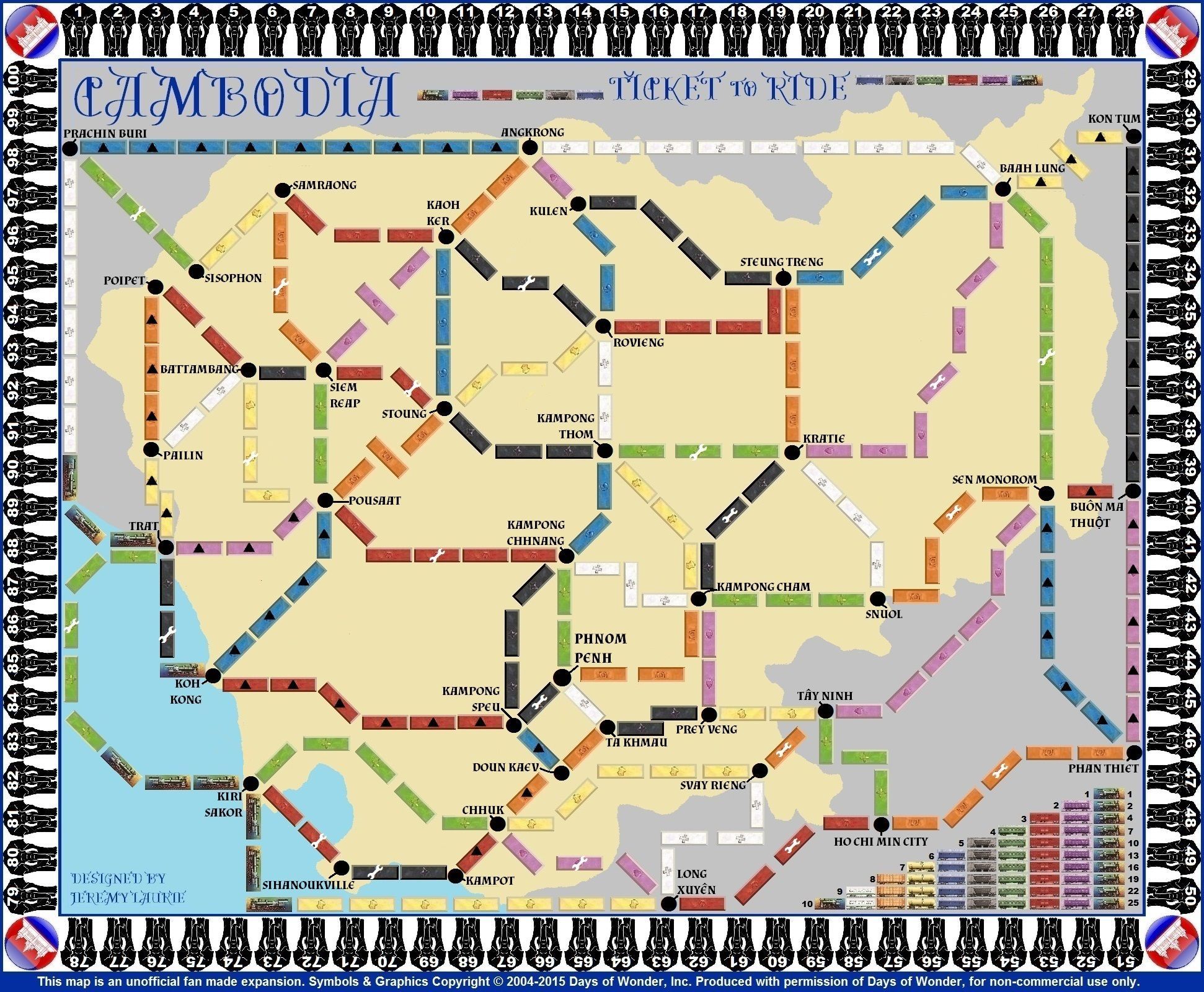 Cambodia (fan expansion for Ticket to Ride)
