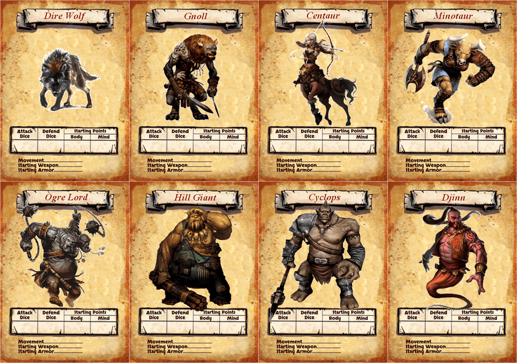 Custom monster cards | HeroQuest