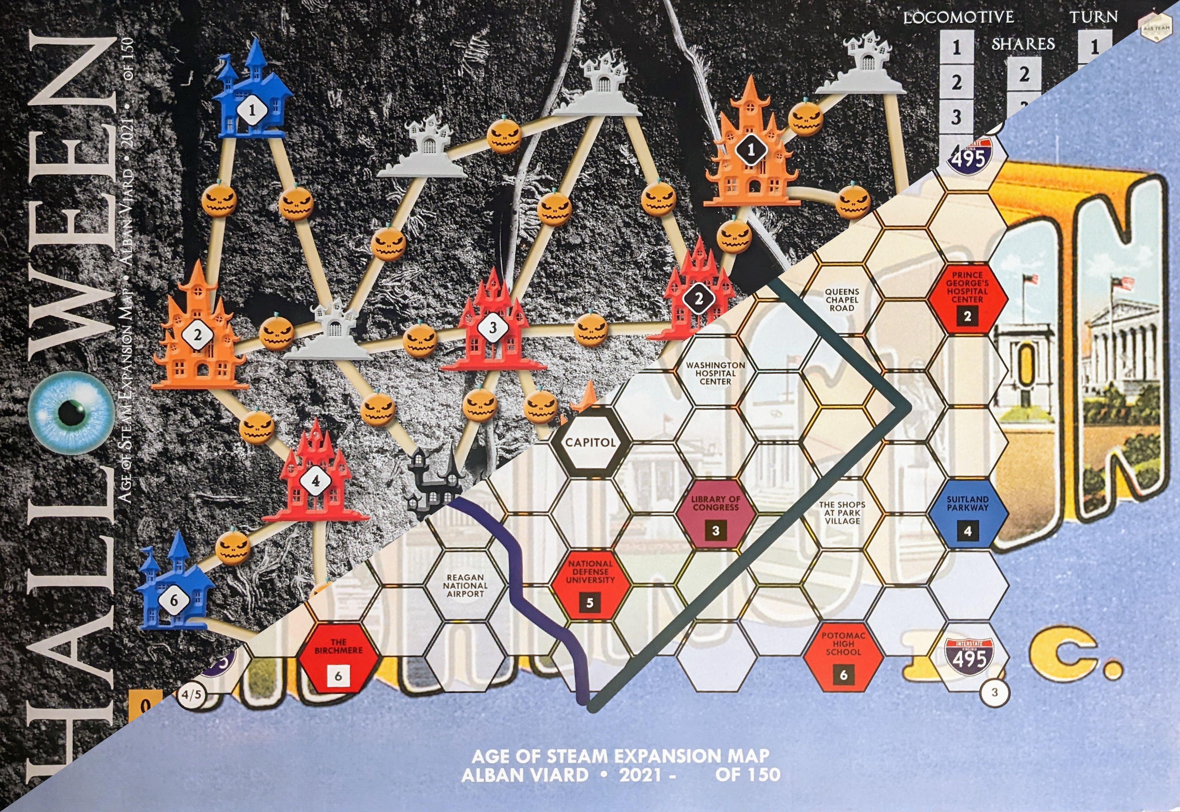 Age of Steam Expansion: Halloween & Washington DC