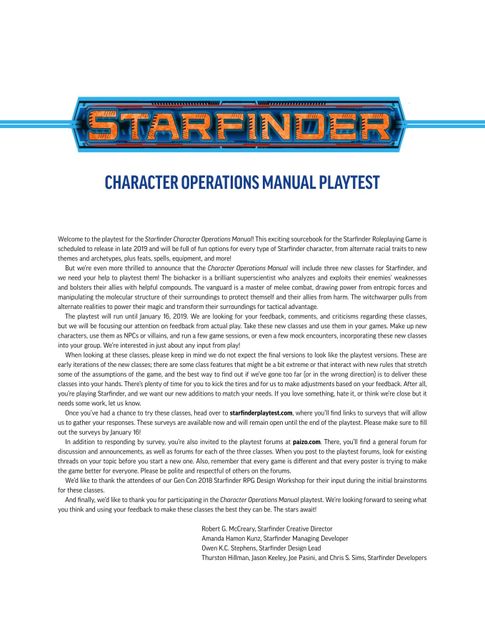 Character Operations Manual Playtest Rpg Item Rpggeek