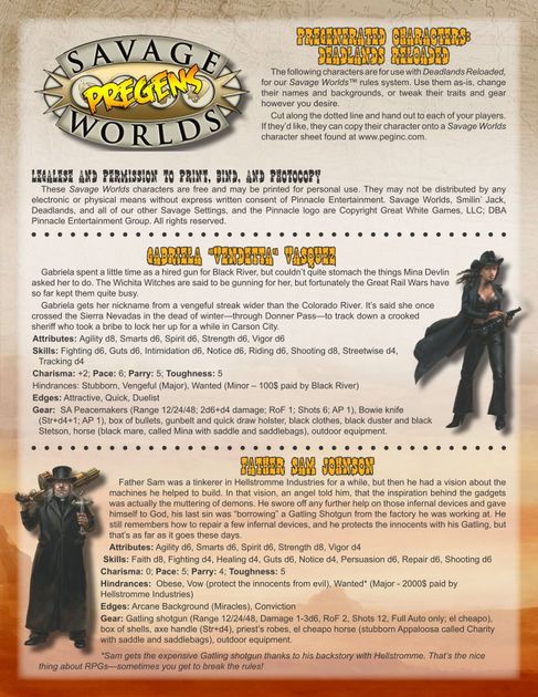 deadlands weird west character sheet