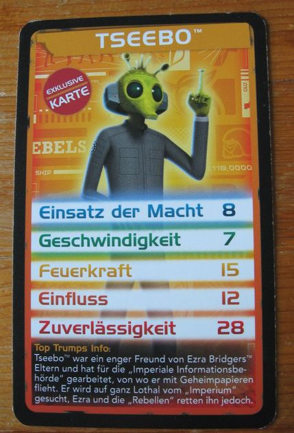 Top Trumps Star Wars Tseebo Promo Card Board Game - 