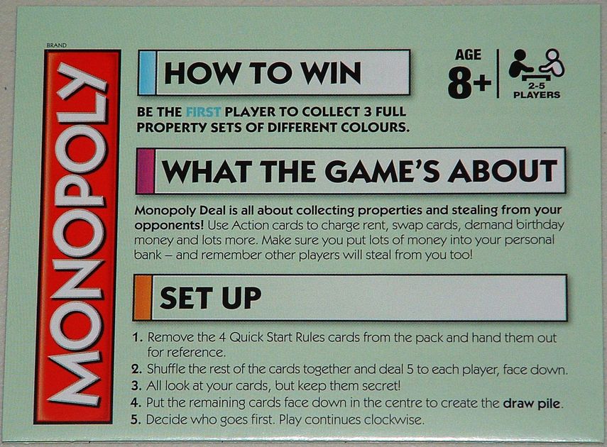 Monopoly Deal Card Game Image BoardGameGeek
