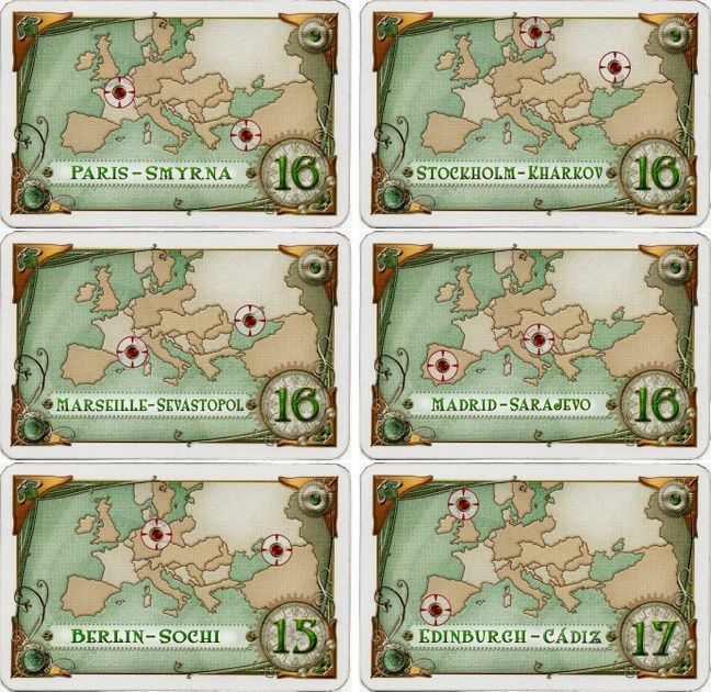 New Destination Tickets For Ttr Europe Fan Expansion For Ticket To Ride Board Game Boardgamegeek