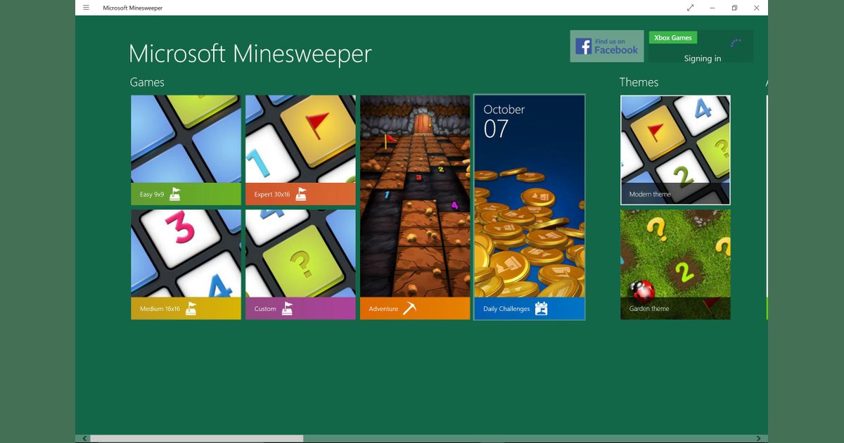 microsoft minesweeper adventure mode on windows 10
