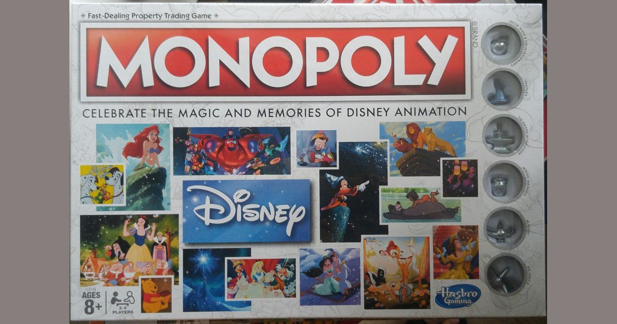Monopoly Disney Animation Edition Board Game BoardGameGeek