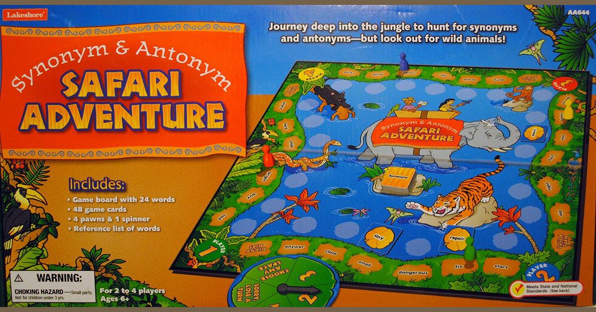Synonym Antonym Safari Adventure Vocabulary Game Board Game