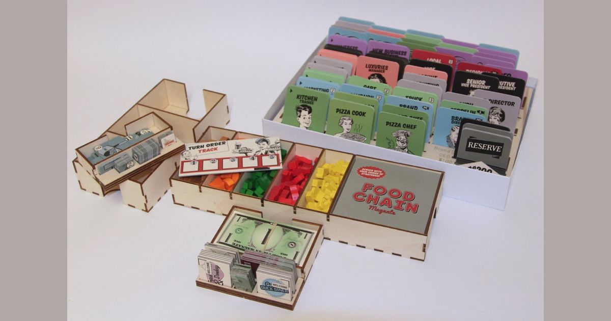 Food Chain Magnate Basically Wooden Organiser Board Game Accessory 