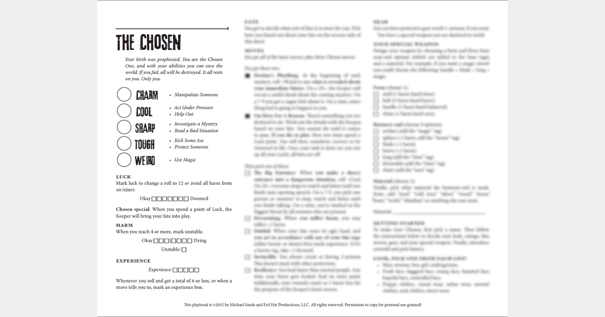 Monster of the Week Revised Edition Playbooks RPG Item RPGGeek