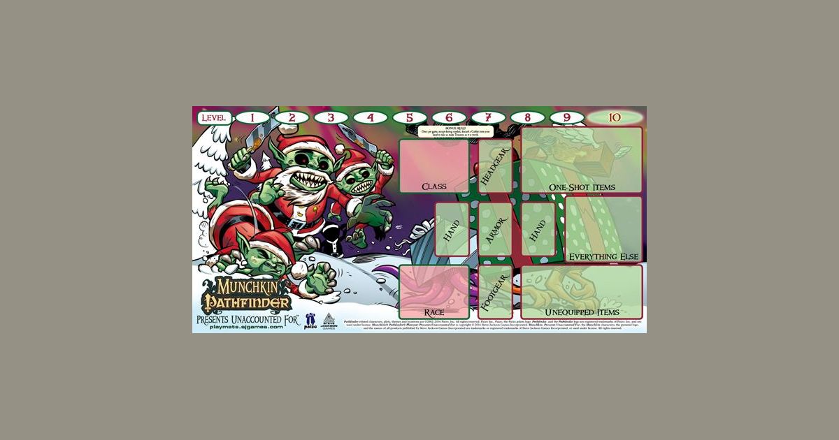 Munchkin Playmat Presents Unaccounted For Board Game BoardGameGeek
