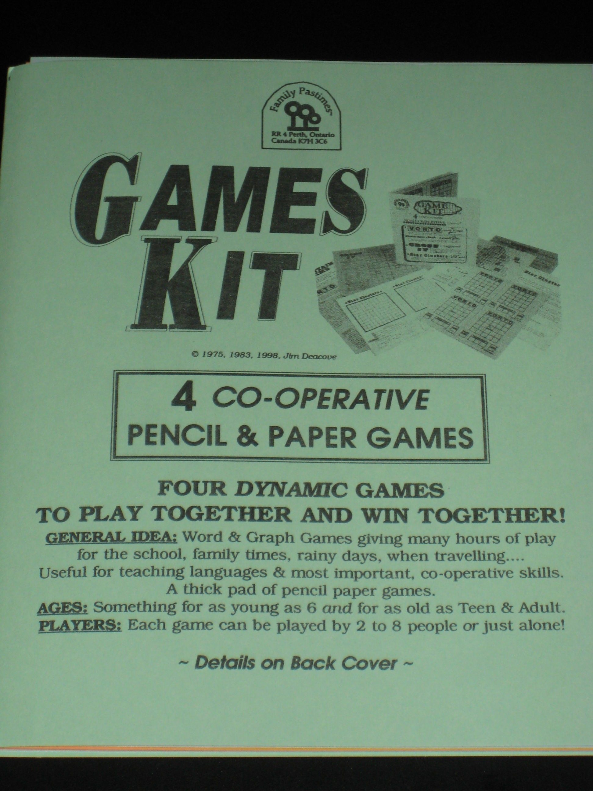 Games Kit: 4 Cooperative Pencil & Paper Games