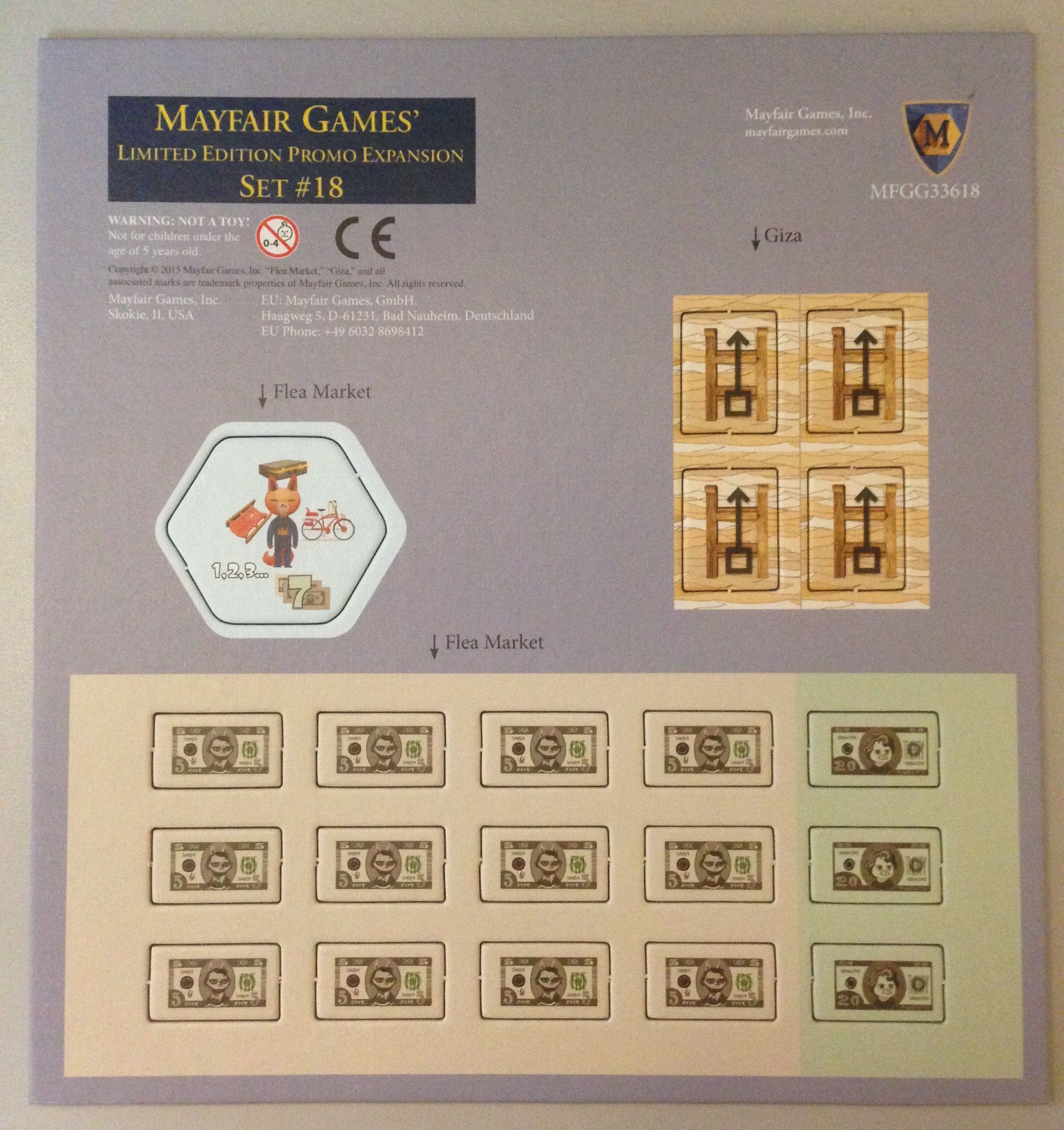 Mayfair Games' Limited Edition Promo Expansion Set #18