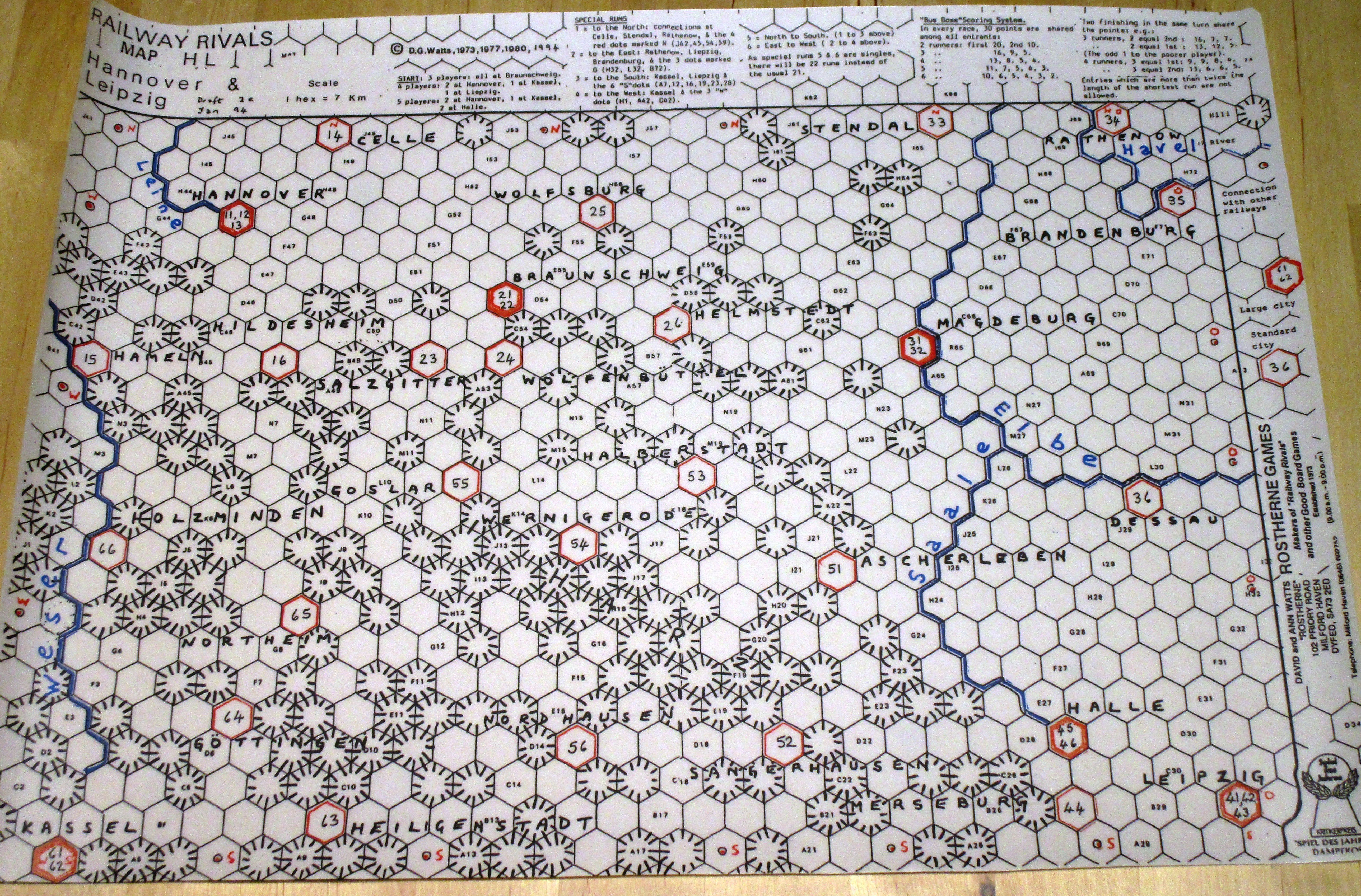 Railway Rivals Map HL: Hannover and Leipzig