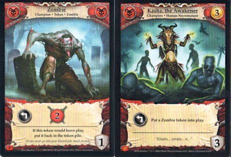 Hero Realms: Necromancer Promo & 4 Zombie Cards
