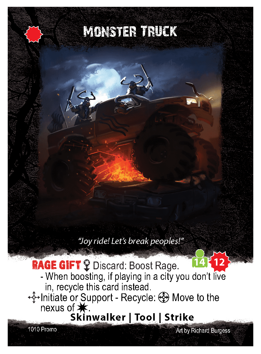 Apocrypha Adventure Card Game: Monster Truck Promo Card