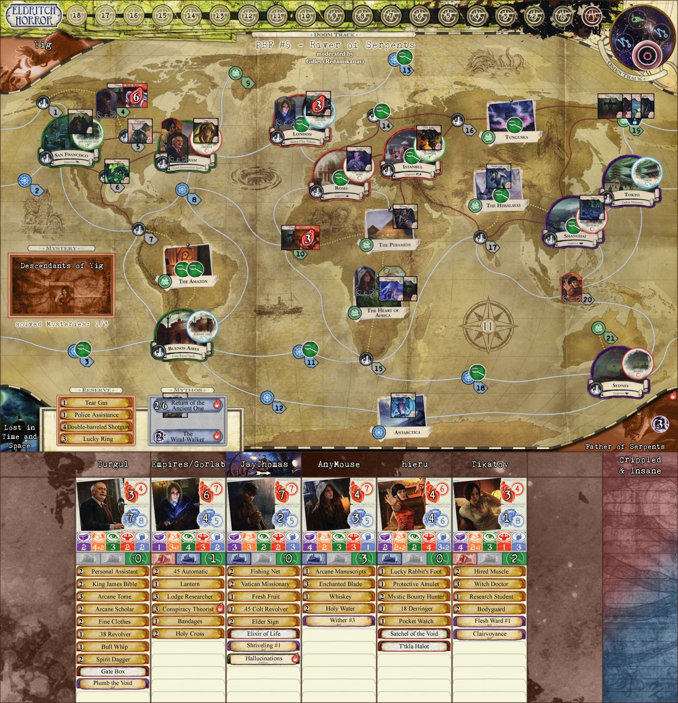 Eldritch Horror PBF 5 River of Serpents [finished] Eldritch Horror BoardGameGeek
