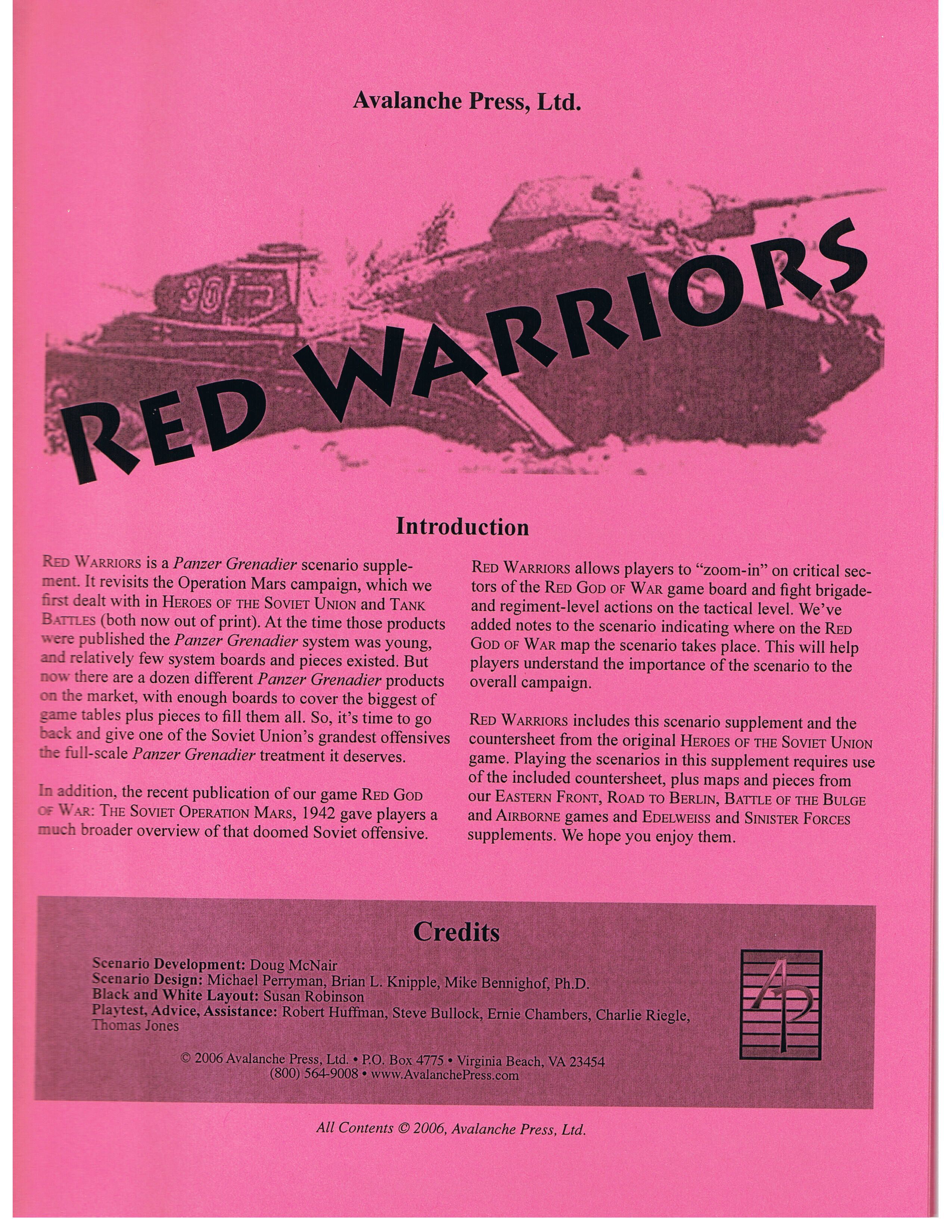 Panzer Grenadier: Red Warriors