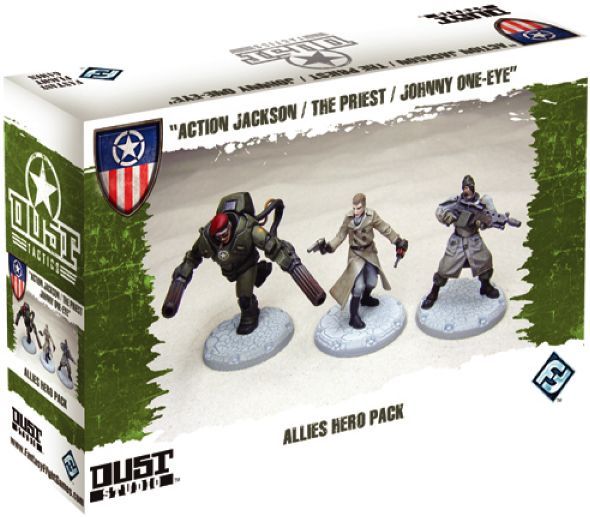 Dust Tactics: Allies Hero Pack – "Action Jackson / The Priest / Johnny One-Eye"