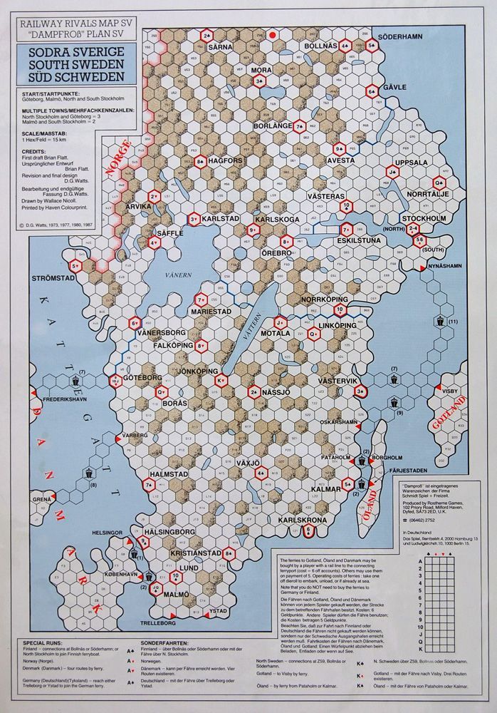 Railway Rivals Map SV: South Sweden