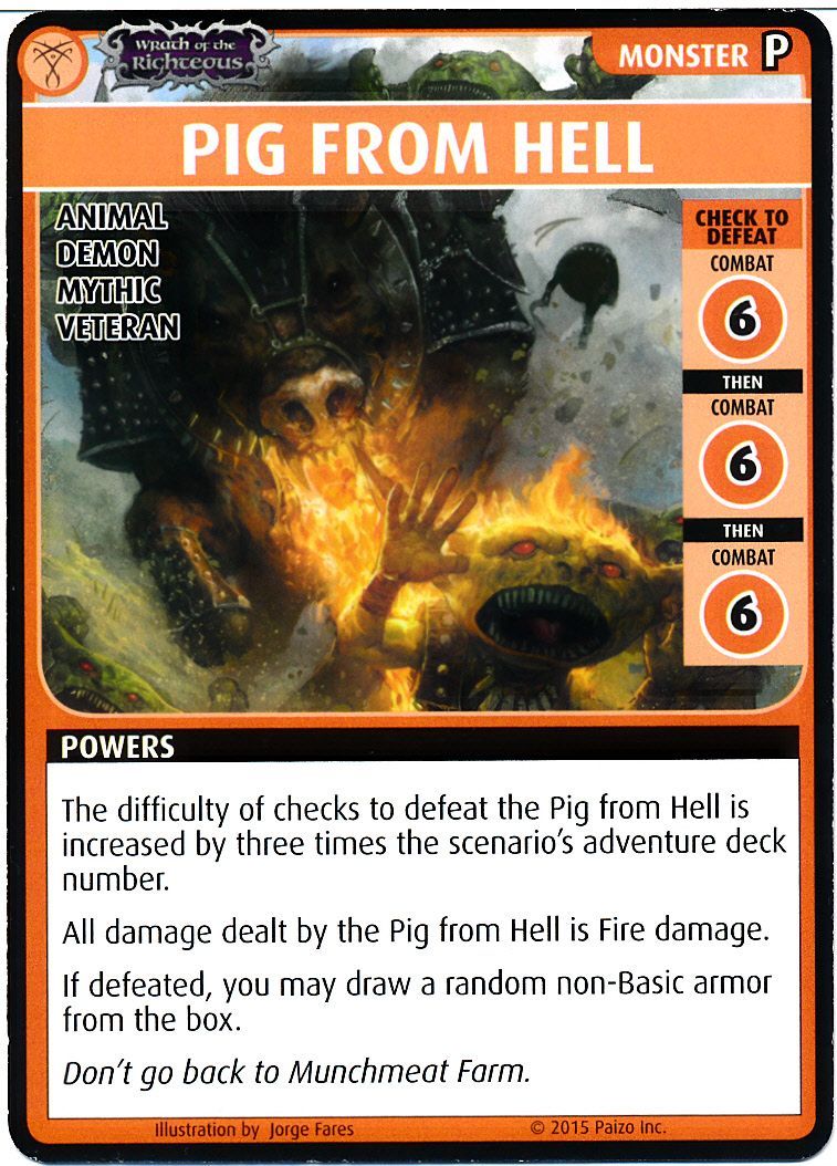 Pathfinder Adventure Card Game: Wrath of the Righteous – "Pig From Hell" Promo Card