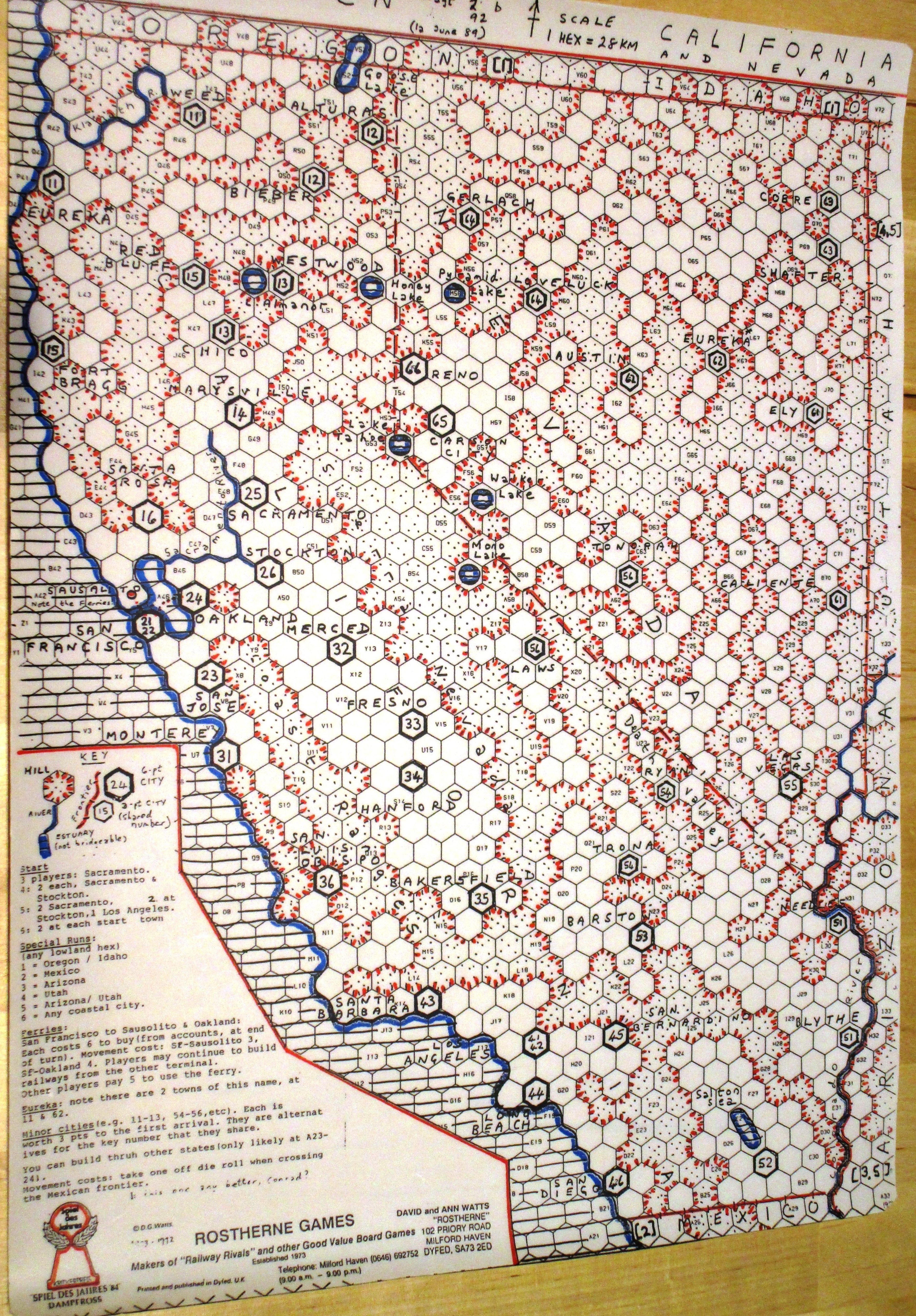 Railway Rivals Map CN: California and Nevada