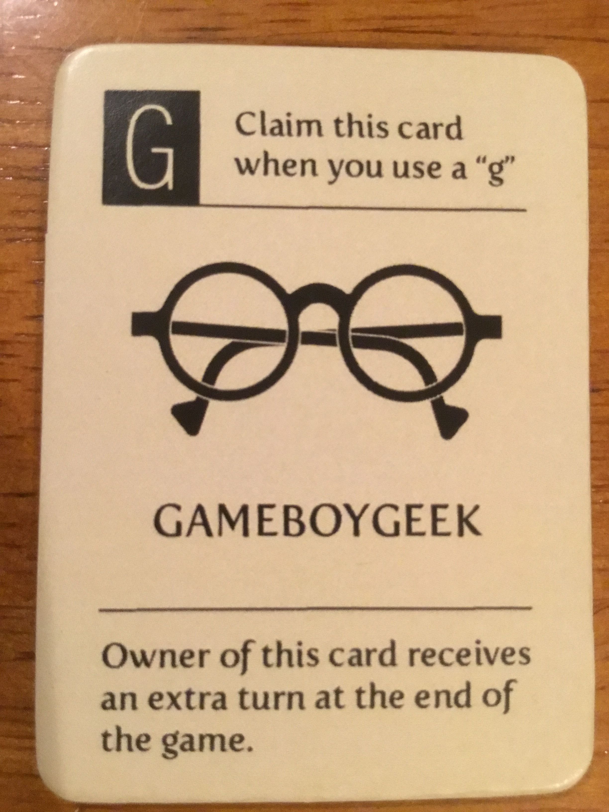 Letter Tycoon: Game Boy Geek Promo Card