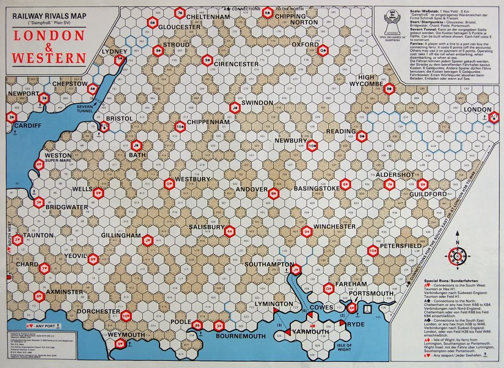 Railway Rivals Map LW: London and Western