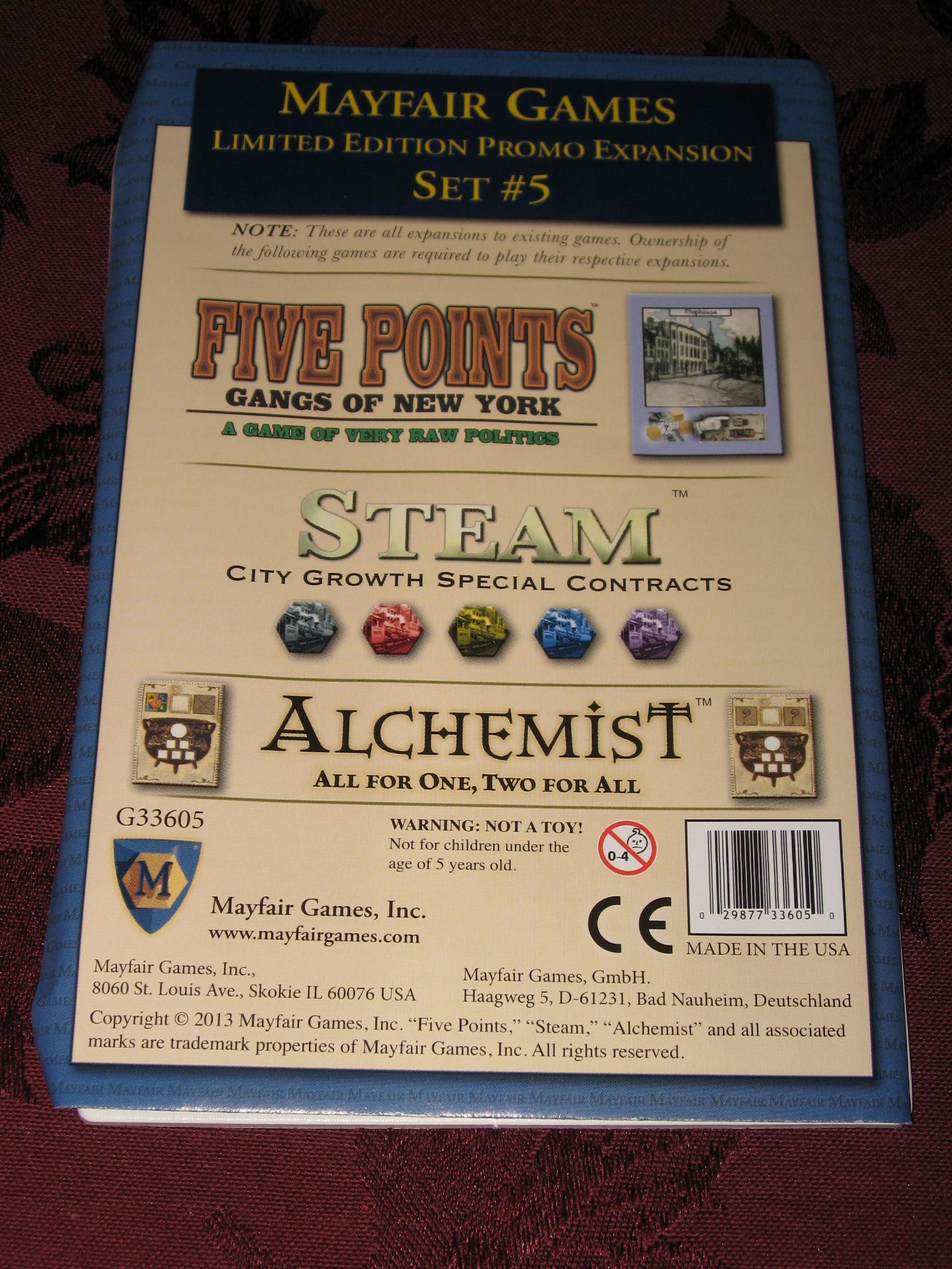 Mayfair Games Limited Edition Promo Expansion Set #5