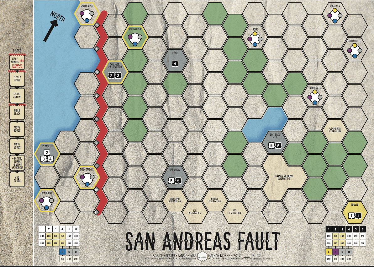 Age of Steam Expansion: San Andreas Fault