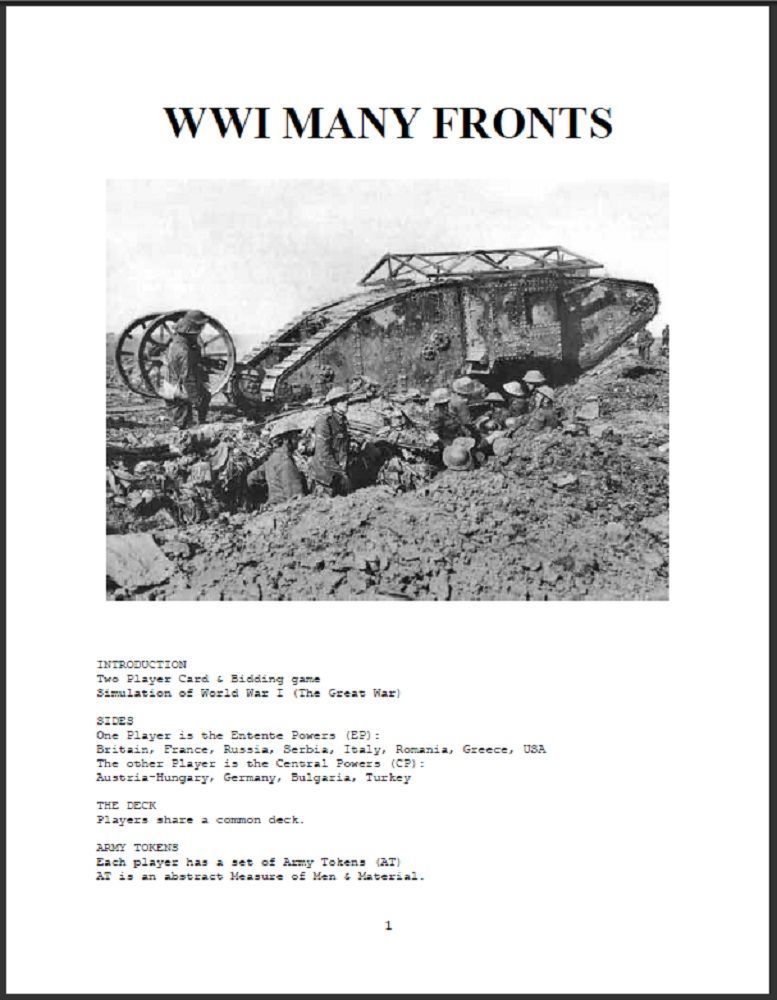 WWI Many Fronts