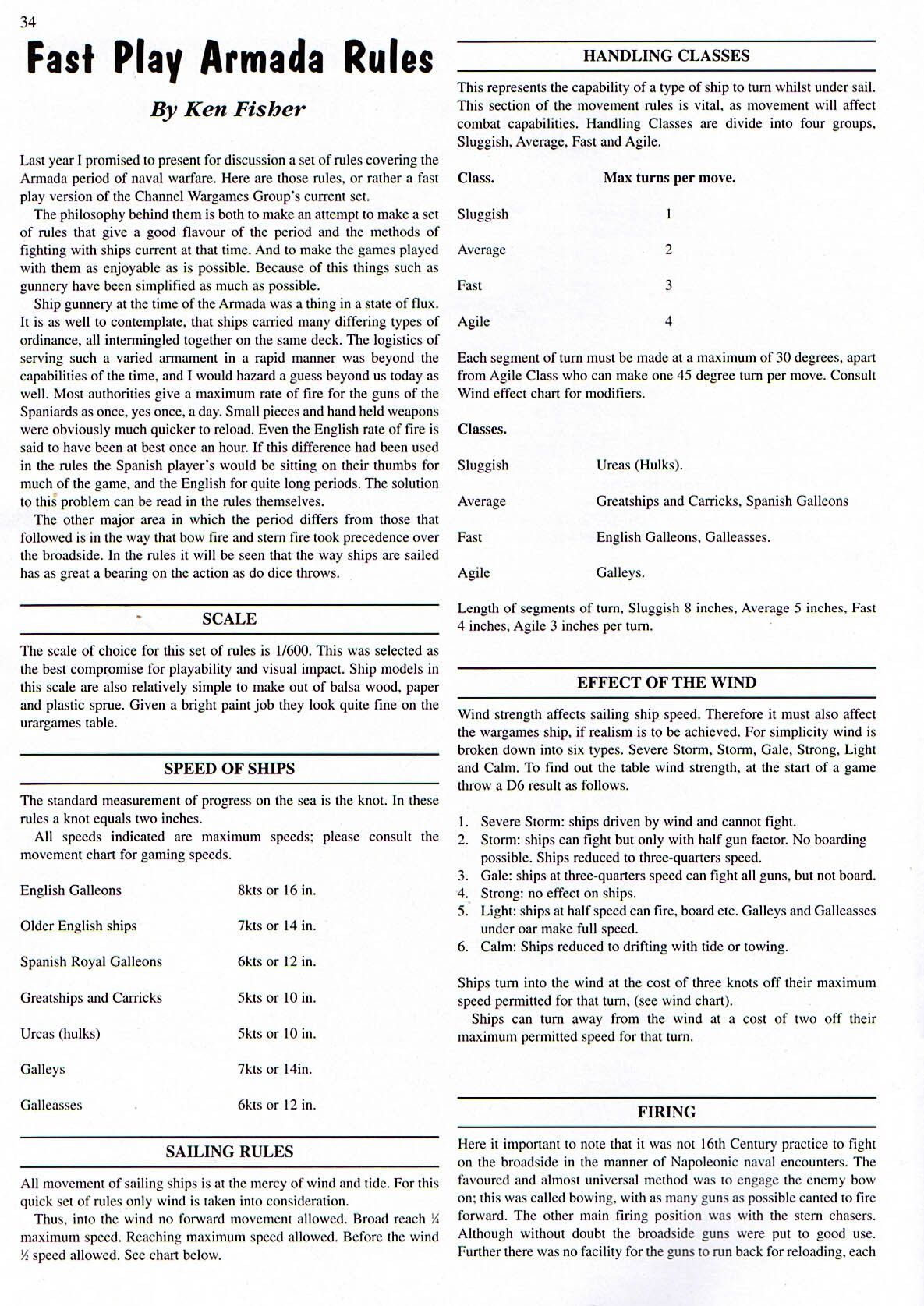 Fast Play Armada Rules