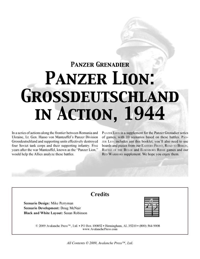 Panzer Grenadier: Panzer Lion – Grossdeutschland in Action, 1944