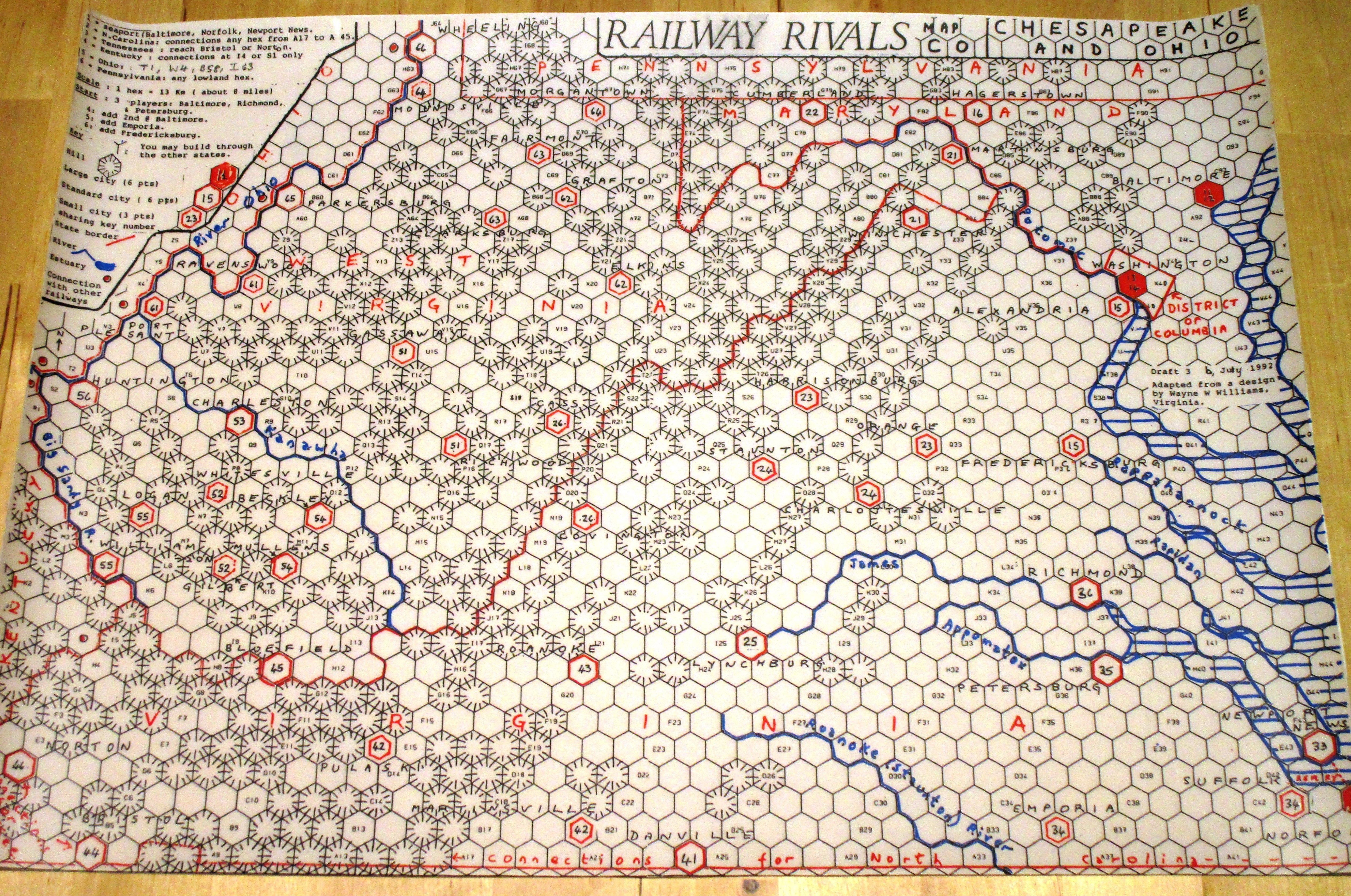 Railway Rivals Map CO: Chesapeake and Ohio