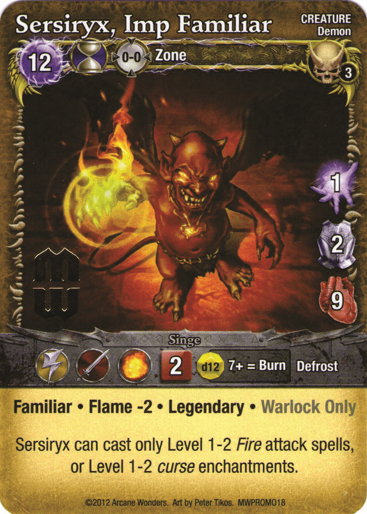 Mage Wars: Sersiryx, Imp Familiar Promo Card