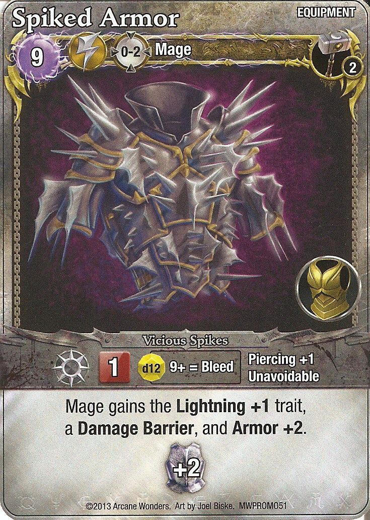 Mage Wars: Spiked Armor Promo Card