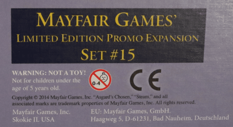 Mayfair Games' Limited Edition Promo Expansion Set #15