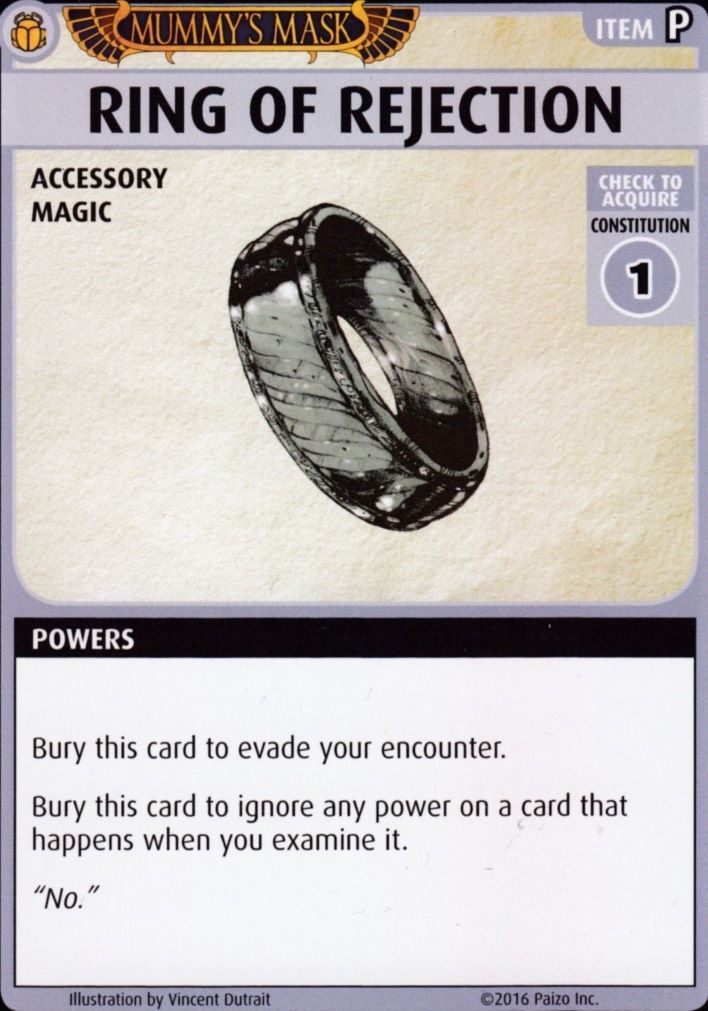 Pathfinder Adventure Card Game: Mummy's Mask – "Ring of Rejection" Promo Card
