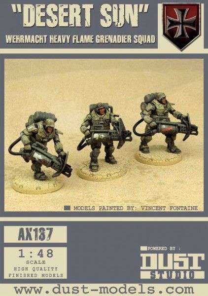 Dust Tactics: Wermacht Heavy Flame Grenadier Squad – "Desert Sun"