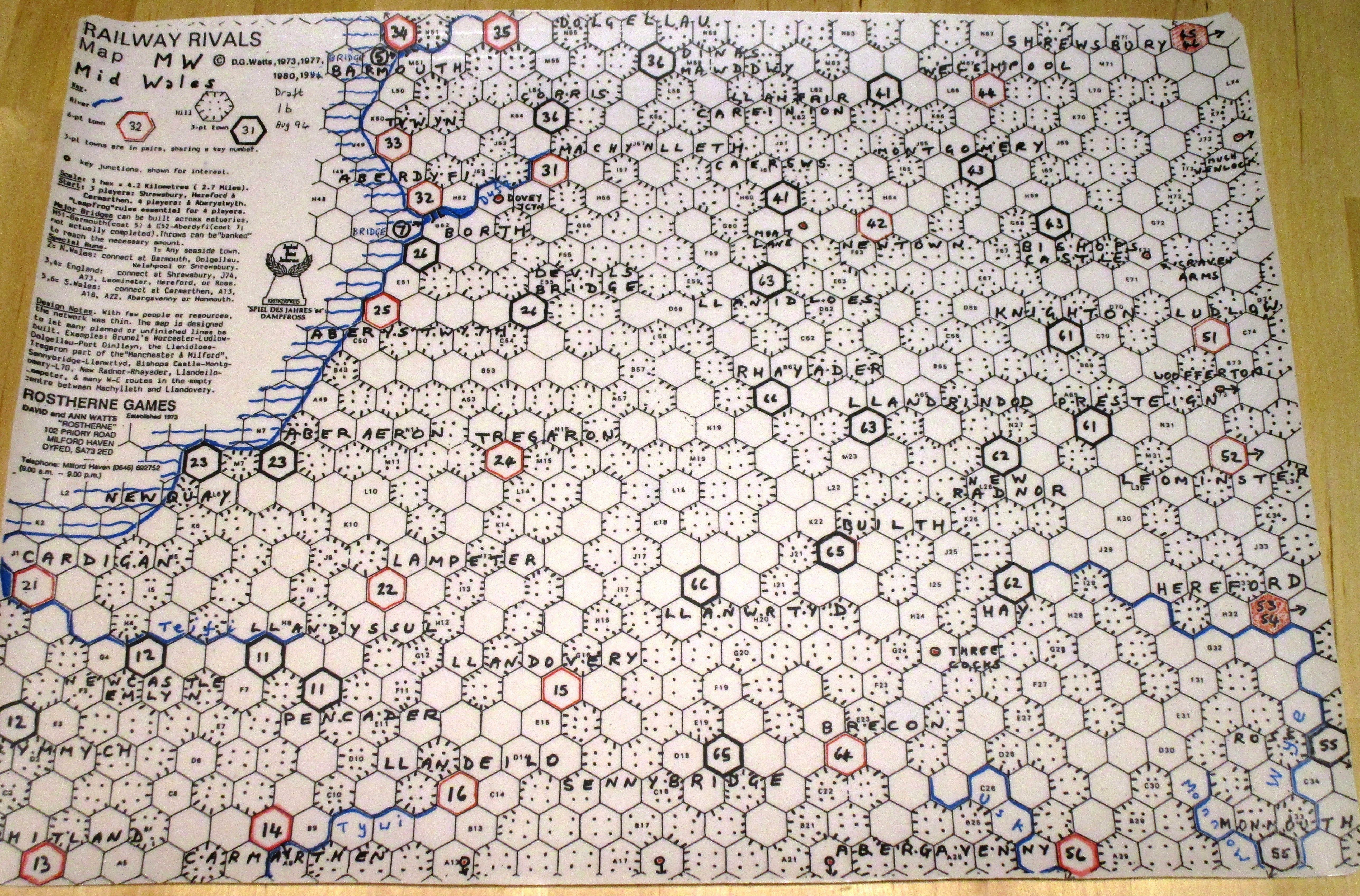 Railway Rivals Map MW: Mid Wales