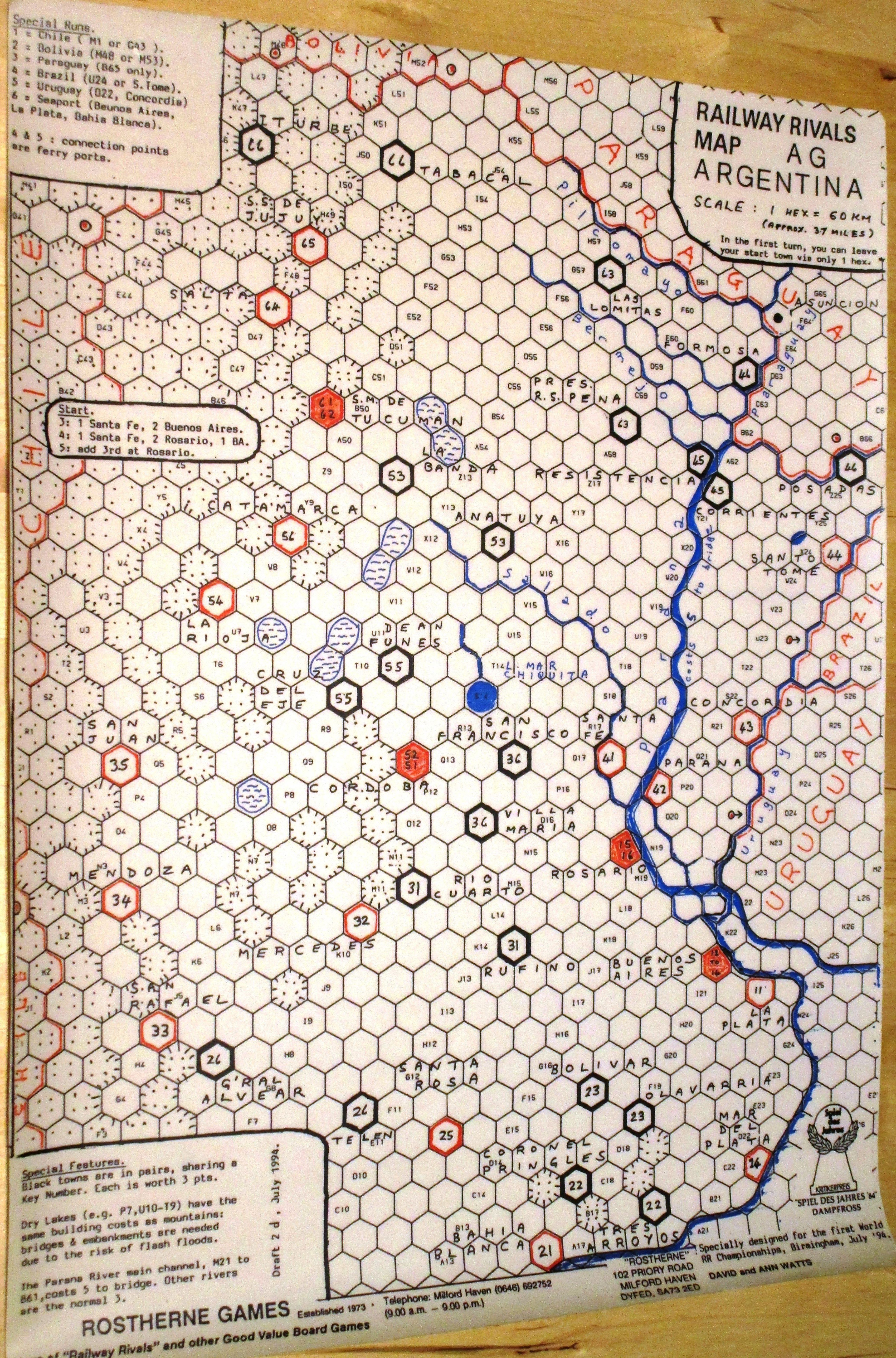 Railway Rivals Map AG: Argentina