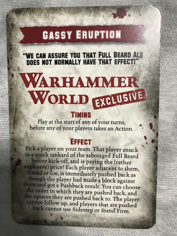 Blood Bowl (2016 edition): Gassy Eruption Special Play Promo Card