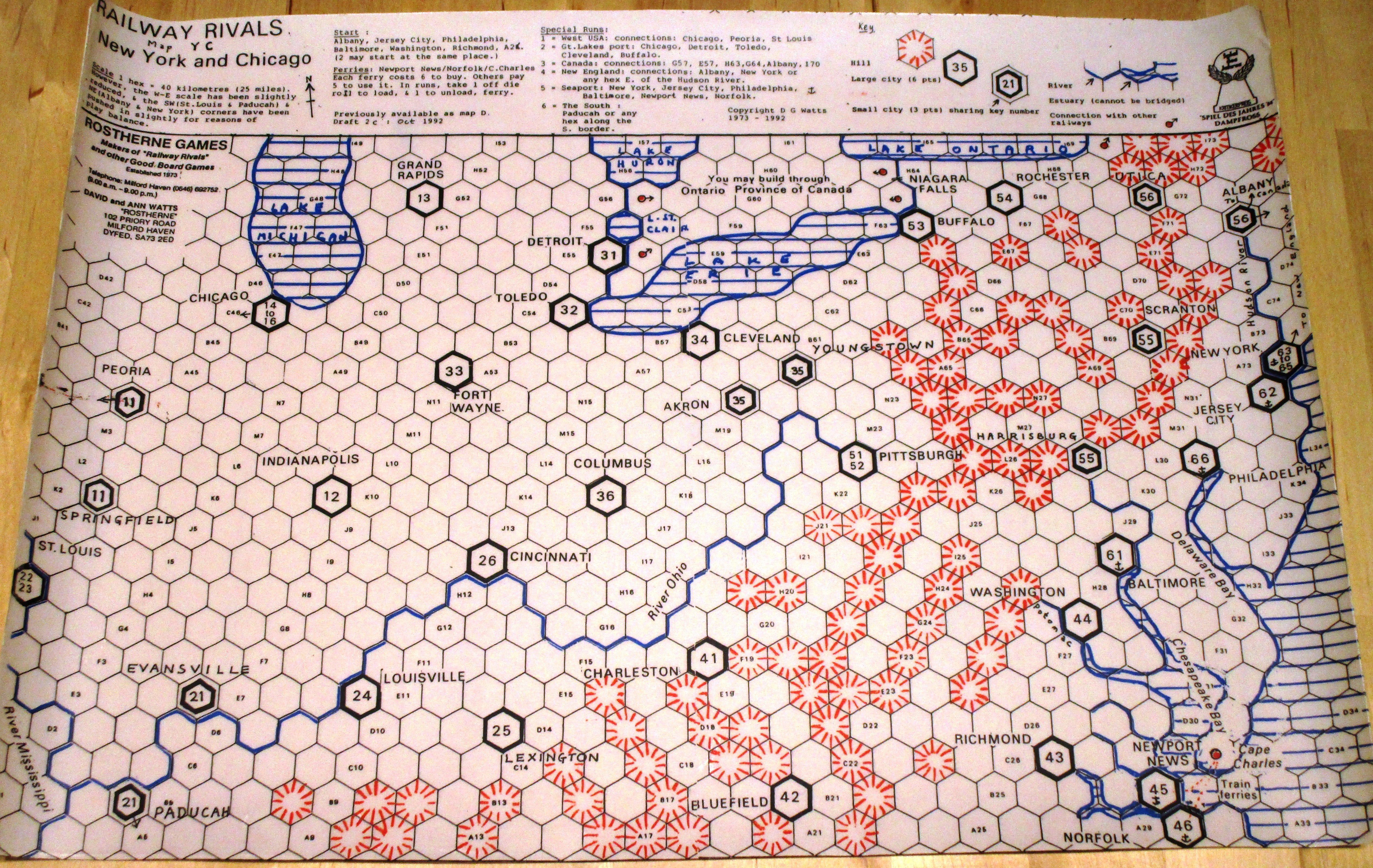 Railway Rivals Map YC: New York and Chicago