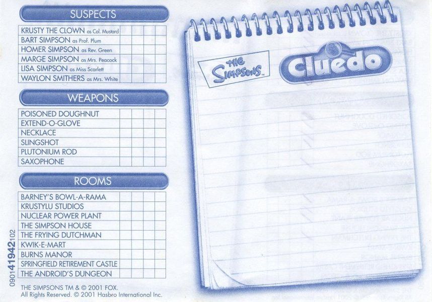 Clue | Image | BoardGameGeek for Free Printable Clue Sheets Pdf