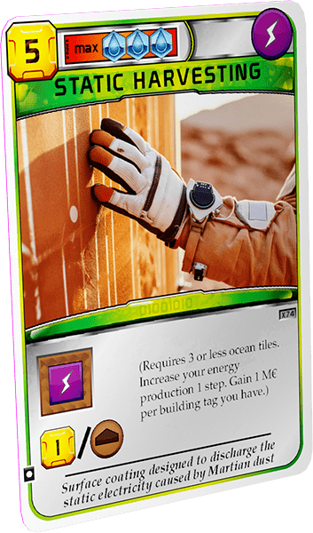 Terraforming Mars: tarjeta de promoción de cosecha estática