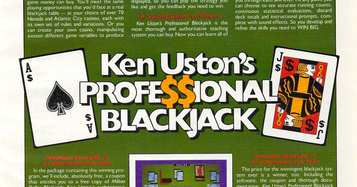 Ken Uston's Professional Blackjack Video Game BoardGameGeek