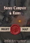 RPG Item: Snowy Campsite & Ruins Night Map