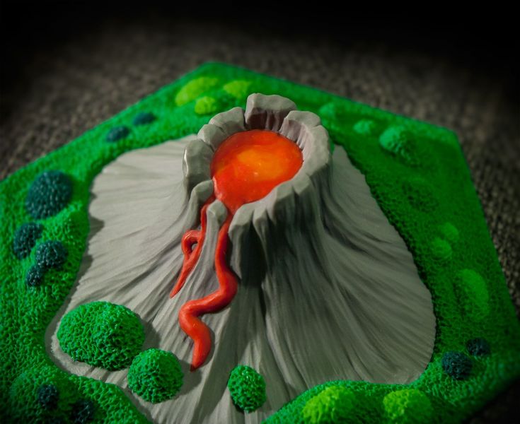 Clay volcano model top