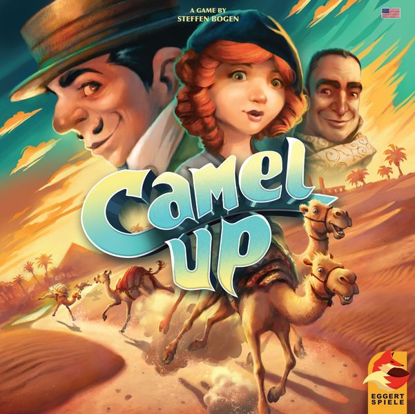 Camel Up, eggertspiele, 2018 — front cover (image provided by the publisher)