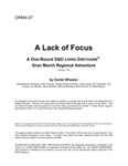 RPG Item: GRM4-07: A Lack of Focus